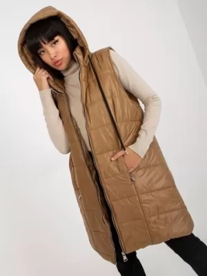 Dámská vesta OCH BELLA TW-KZ-BI-82019.09 LIGHT BROWN