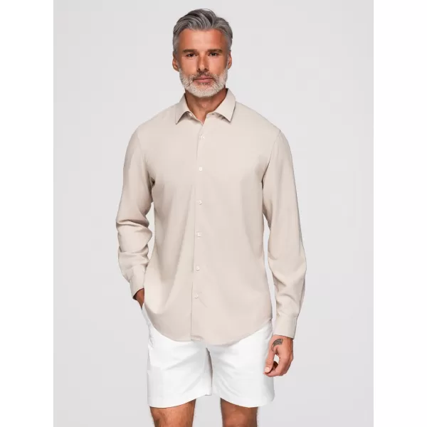  Pánská košile OMBRE OM-SHCS-0190 BEIGE 