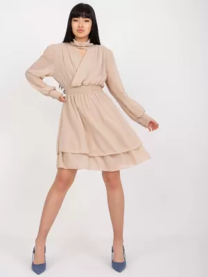 Dámské šaty OCH BELLA TW-SK-BI-1300.36 BEIGE