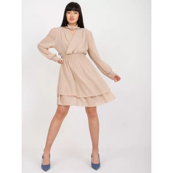  Dámské šaty OCH BELLA TW-SK-BI-1300.36 BEIGE 