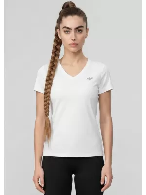 Dámské triko 4F 4FWMM00TTSHF3307 WHITE