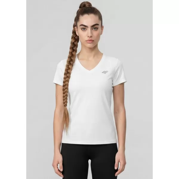  Dámské triko 4F 4FWMM00TTSHF3307 WHITE 