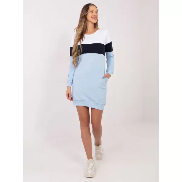  Dámské šaty RUE PARIS RV-SK-5869.04 WHITE-BLUE 