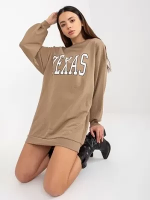 Dámská mikina EX MODA EM-BL-U719.82P DARK BEIGE