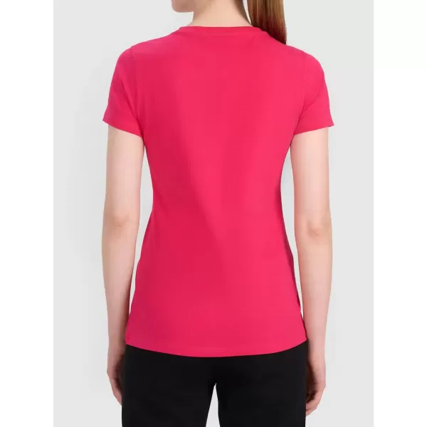  Dámské triko 4F 4FWAW25TFTSF1527 DARK PINK 