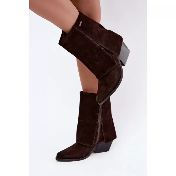  Dámské kozačky BIG STAR SHOES UU274115 BROWN/BEIGE SHADOWS 