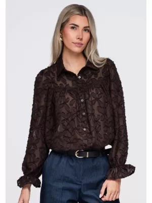 Dámská košile OMBRE OW-SH-E0074 BROWN