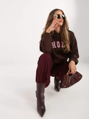 Dámská mikina RUE PARIS RV-BL-A1082.24 DARK BROWN