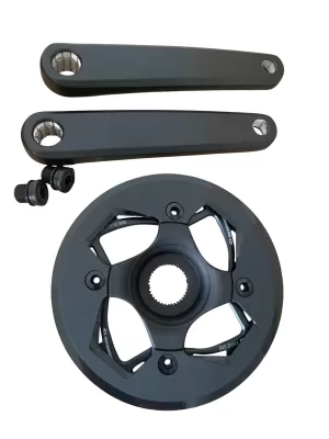 Kliky Crankset Delta 170Q:8 (L+R) Isis Black mate w/36T CF3D w/GXU Spider CL53 and CG TJ w/M15