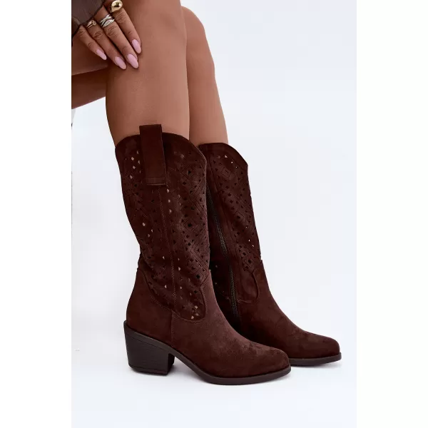  Dámské kozačky S.BARSKI HY62-8126 CHOCOLATE 