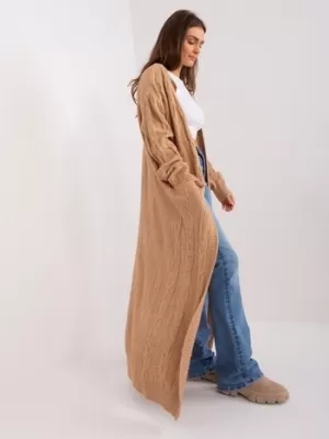 Dámský kardigan WOOL FASHION ITALIA AT-SW-2395.30 CAMEL
