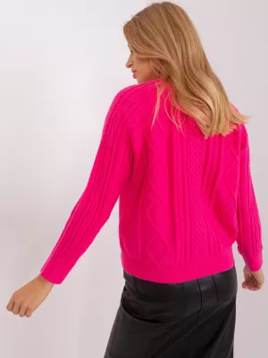 Dámský svetr WOOL FASHION ITALIA AT-SW-2346-2.99P DARK PINK