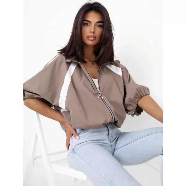  Dámská mikina ITALY MODA MI-BL-K71751.94 DARK BEIGE 