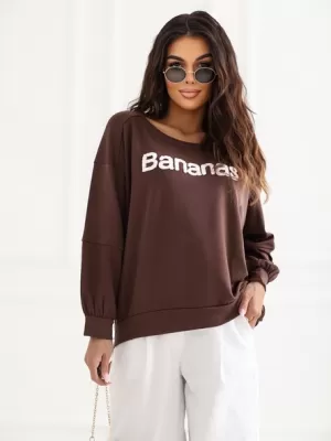 Dámská mikina RUE PARIS RV-BL-A1221.13 DARK BROWN