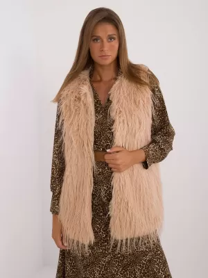 Dámská vesta WOOL FASHION ITALIA AT-KZ-2349-1.49 CAMEL