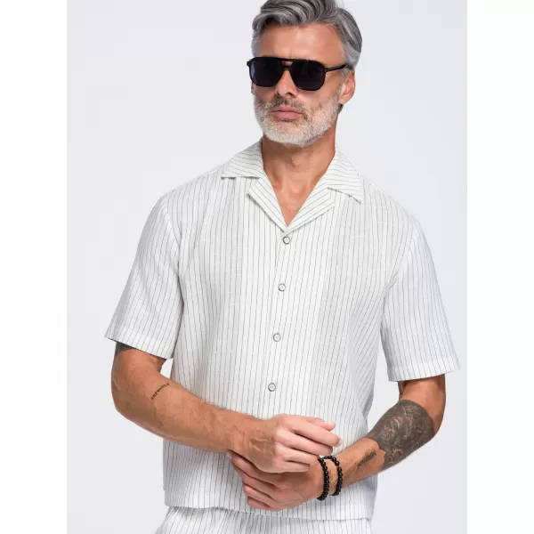  Pánská košile OMBRE OM-SHSS-0222 OFF-WHITE 