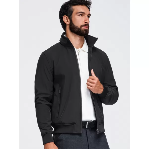  Pánská bunda s kapucí OMBRE OM-JANP-0233 BLACK 