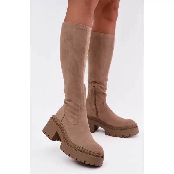  Dámské kozačky BOTO 9671A-1 KHAKI 