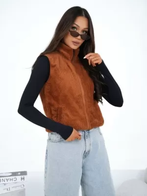 Dámská vesta FACTORY PRICE CS-KZ-BT1031.01 LIGHT BROWN