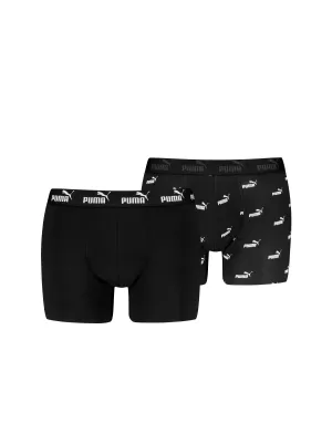 Pánské boxerky PUMA ELEMENTS MEN LOGO PRINT BOXERS 2P 93875405 BLACK