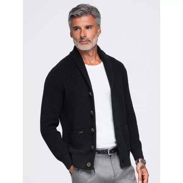  Pánský kardigan OMBRE OM-SWCD-0200 BLACK 
