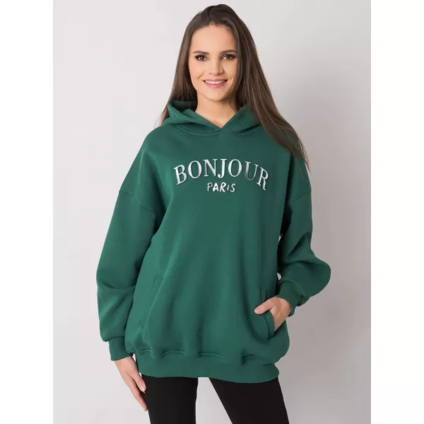  Dámská mikina RUE PARIS RV-BL-7357.35X DARK GREEN 