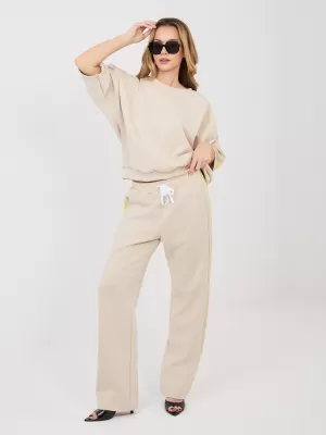 Dámská tepláková souprava RUE PARIS IT-KMPL-22215.78 BEIGE