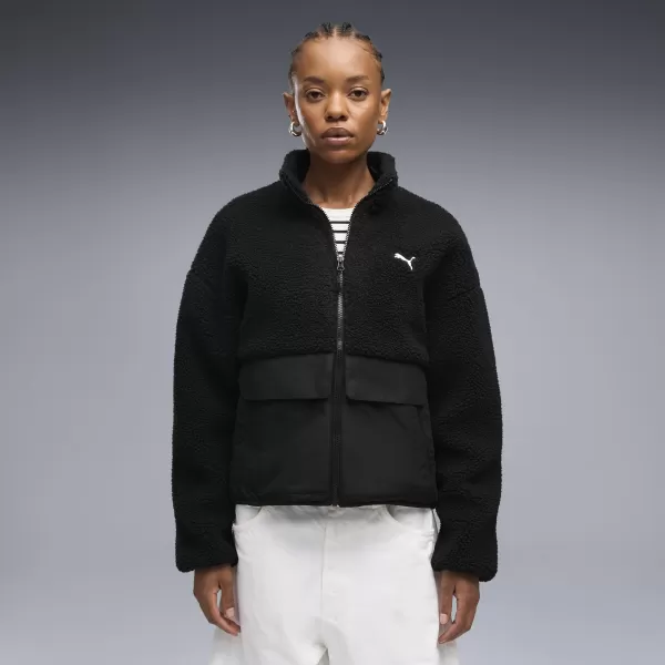  Dámská bunda PUMA RE:FIBRE SHERPA JACKET W 69456701 PUMA BLACK 