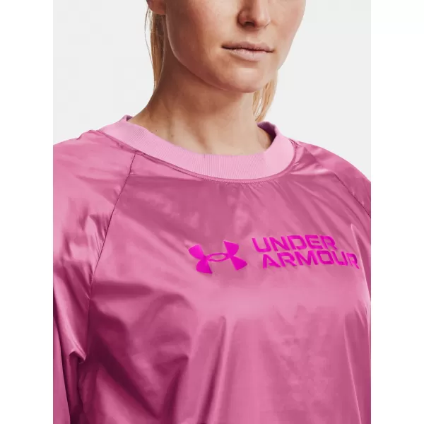  Dámská mikina UNDER ARMOUR RECOVER STORM WOVEN SHINE CREW 1364012-680 RŮŽOVÁ 