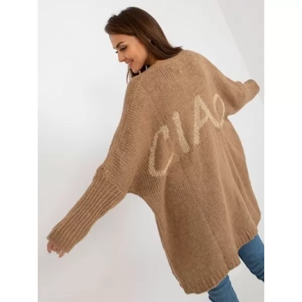  Dámský kardigan OCH BELLA TW-SW-BI-M2201.87 DARK BEIGE 