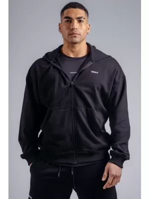 Mikina na zip s vyšívaným logem NEBBIA PRIMAL 884 BLACK