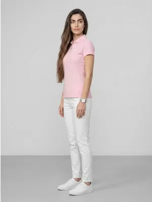 Dámské triko s límečkem 4F 4FWMM00TPTSF0768 LIGHT PINK