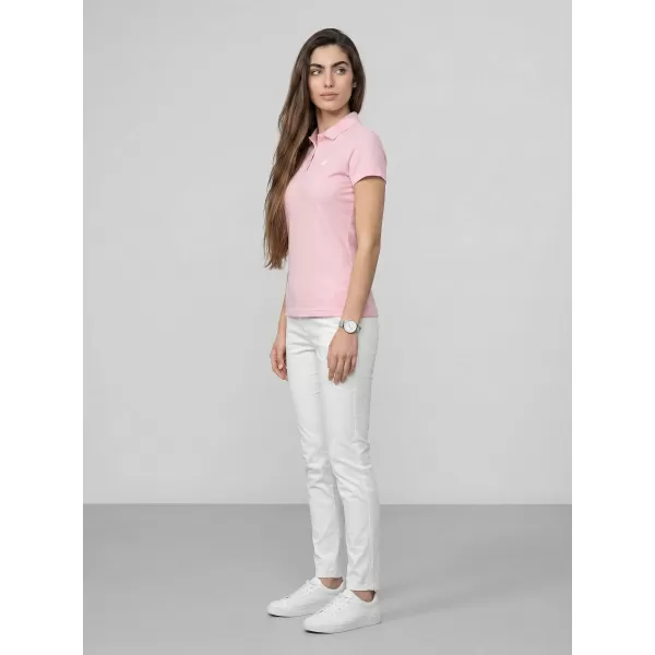  Dámské triko s límečkem 4F 4FWMM00TPTSF0768 LIGHT PINK 