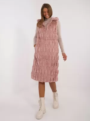 Dámská vesta WOOL FASHION ITALIA AT-KZ-2368-1.07 DARK PINK