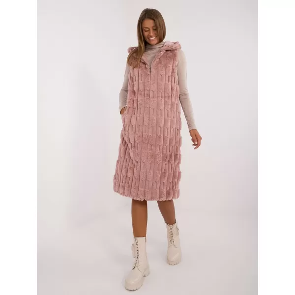  Dámská vesta WOOL FASHION ITALIA AT-KZ-2368-1.07 DARK PINK 