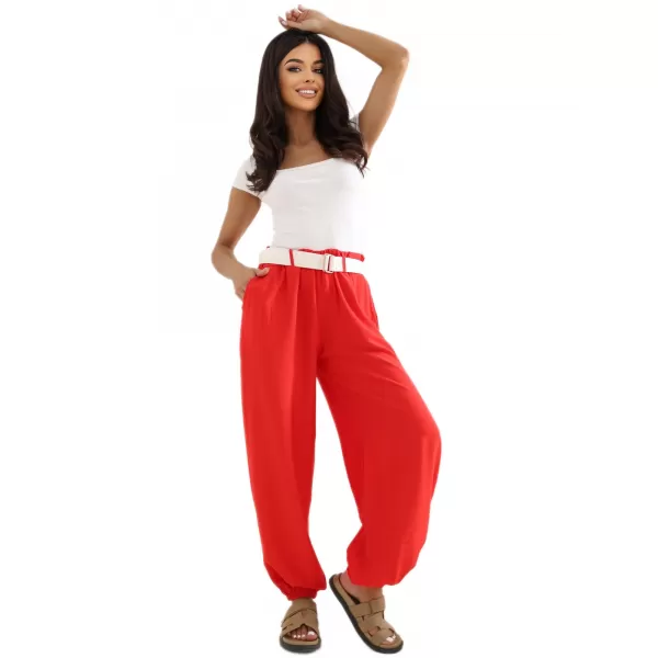  Dámské kalhoty RUE PARIS IT-SP-10368.34 RED 