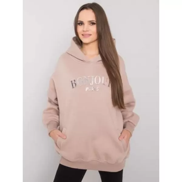  Dámská mikina RUE PARIS RV-BL-7357.35X DARK BEIGE 