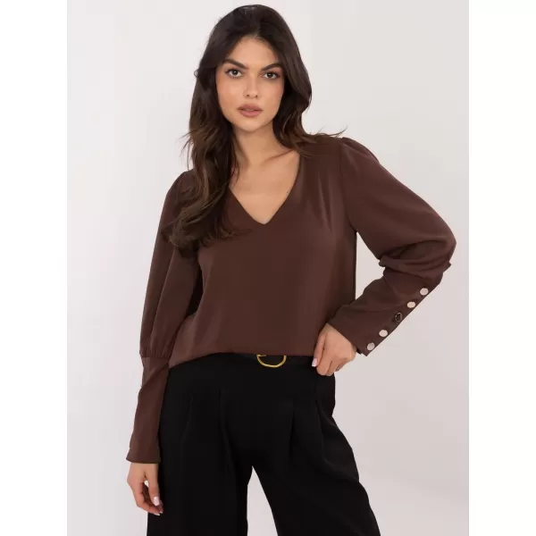  Dámská halenka ITALY MODA MI-BZ-M721.38 DARK BROWN 
