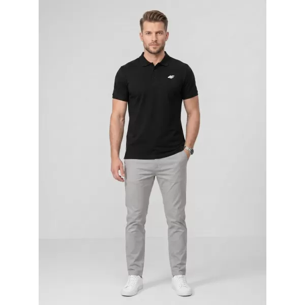  Pánské triko s límečkem 4F 4FWMM00TPTSM0770 DEEP BLACK 