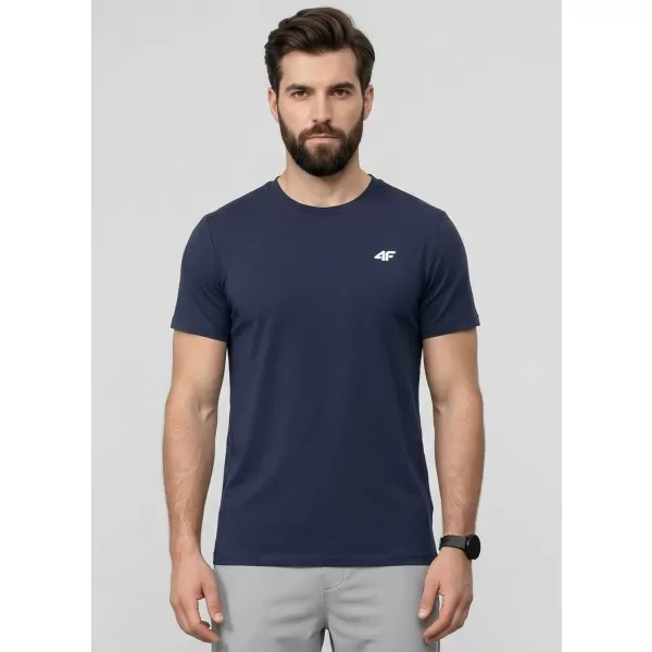  Pánské triko 4F 4FWAW25TTSHM2373 DENIM 