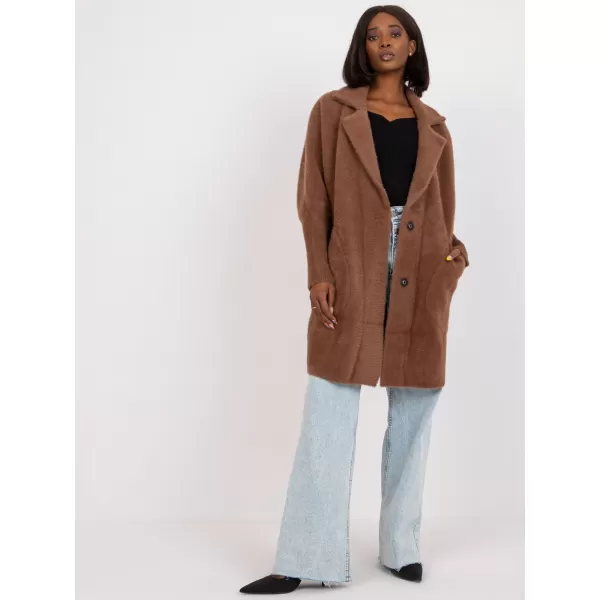  Dámský kabát FACTORY PRICE MBM-PL-1517.00P BROWN 