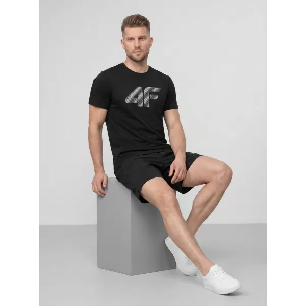  Pánské triko 4F 4FWMM00TTSHM3342 DEEP BLACK 
