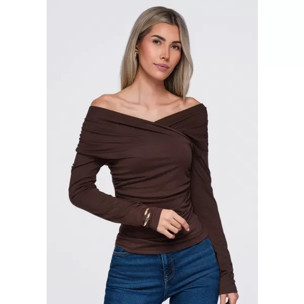  Dámská halenka OMBRE OW-TS-E0088 BROWN 