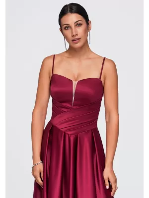 Dámské šaty LARICA LA-OM-DLR403 BURGUNDY