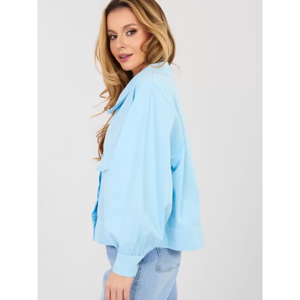  Dámská halenka RUE PARIS IT-KR-FL10071.50 LIGHT BLUE 