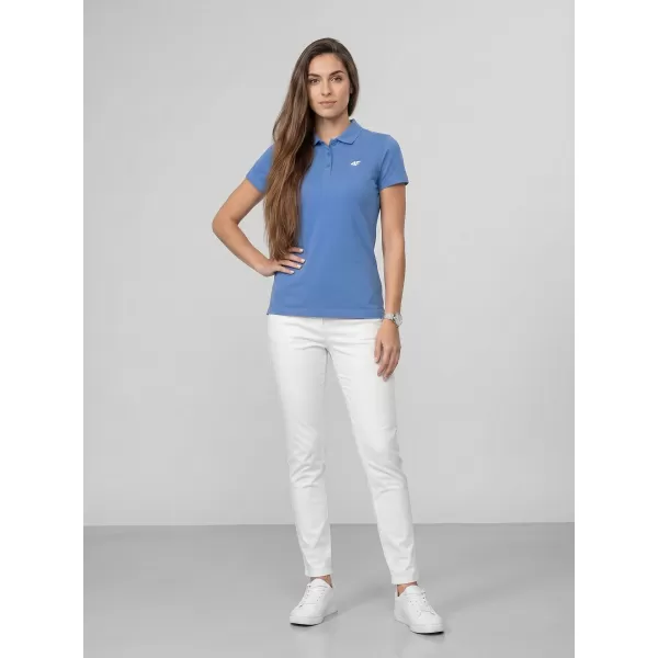  Dámské triko s límečkem 4F 4FWMM00TPTSF0768 DENIM 
