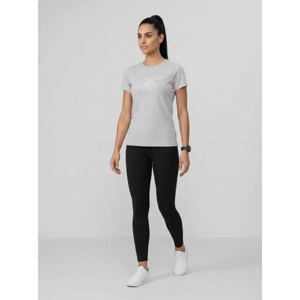  Dámské triko 4F 4FWMM00TTSHF3309 COLD LIGHT GREY MELANGE 