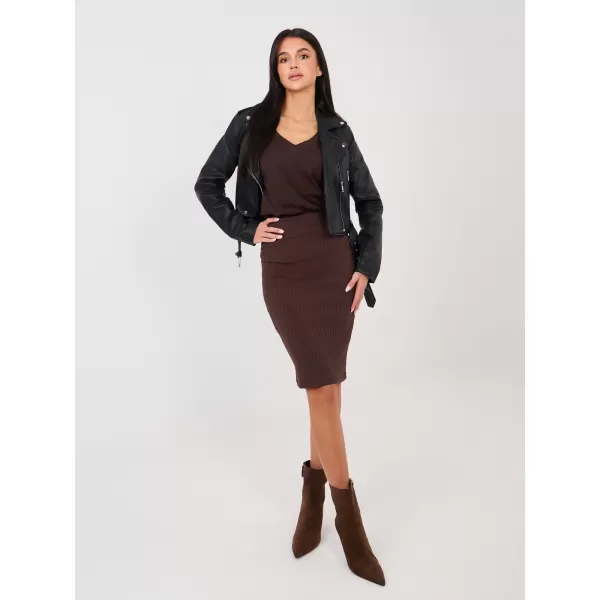  Dámské triko RUE PARIS RV-BZ-A1092.47 DARK BROWN 