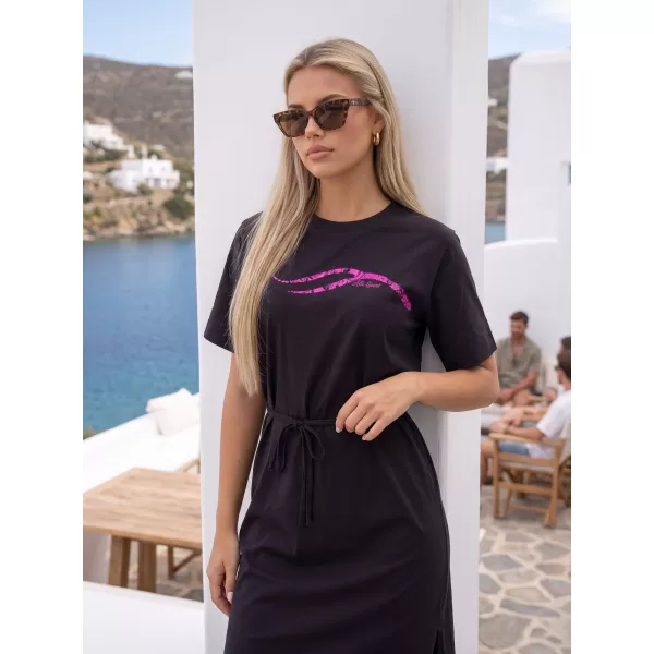  Dámské šaty ALTISPORT ALW001816 ČERNORŮŽOVÁ 