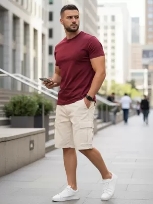 Pánské triko DSTREET BORDO